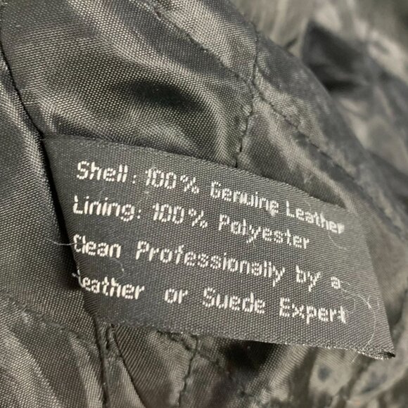 Varsity Letterman Aviator Bomber Jacket XL Black Leather Wool Embroidered Racing - Picture 13 of 14